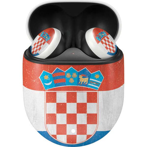 Croatia Flag Distressed Google Pixel Buds Skin